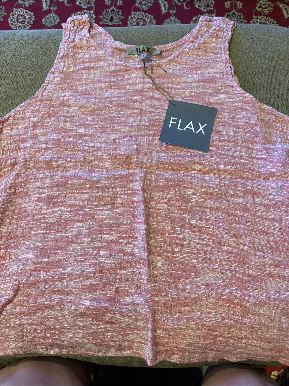 New Flax Linen Linen Sleeveless Tank Top Size Large (TD)